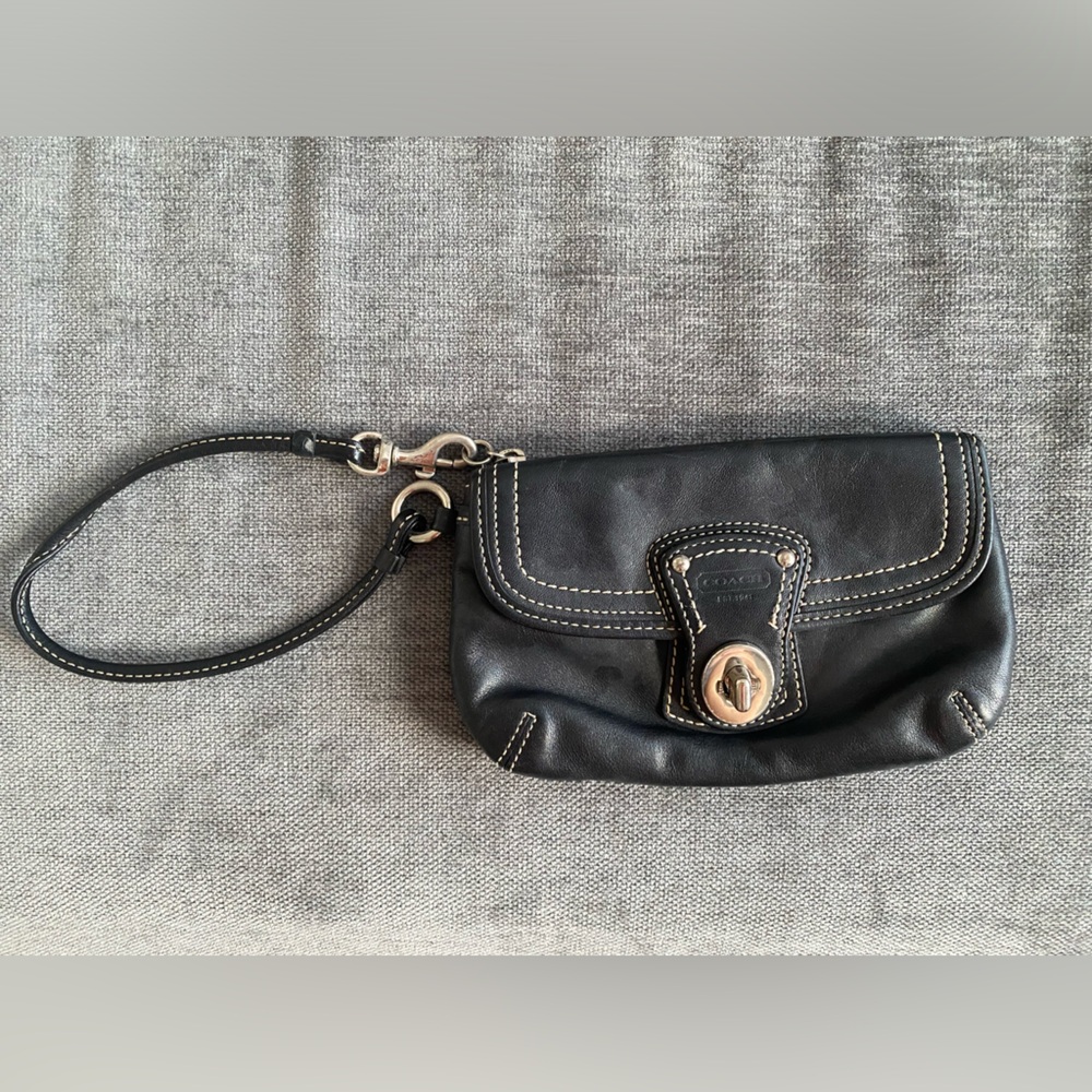 Coach Black Leather Clutch